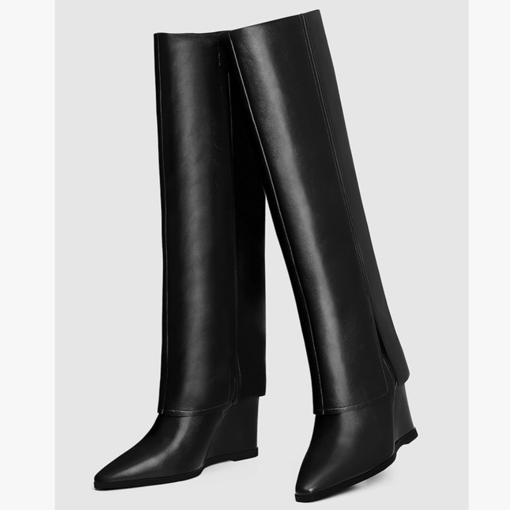 NIB foldover boots knee high vegan